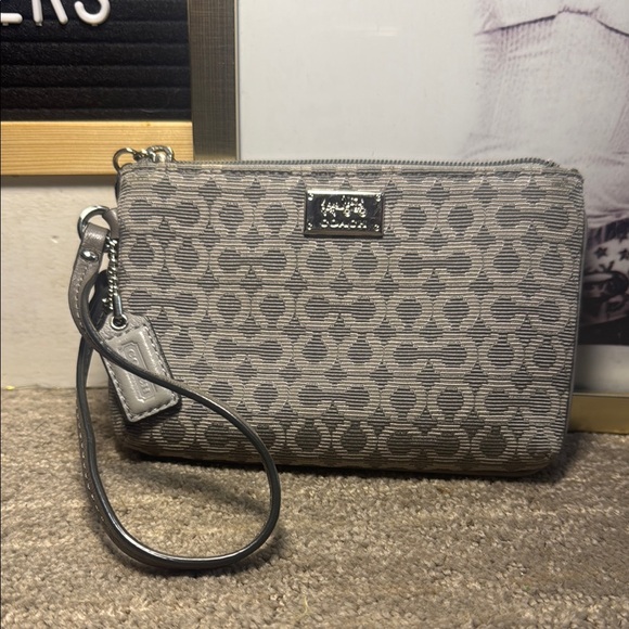 Coach Handbags - Coach Gray Wristlet